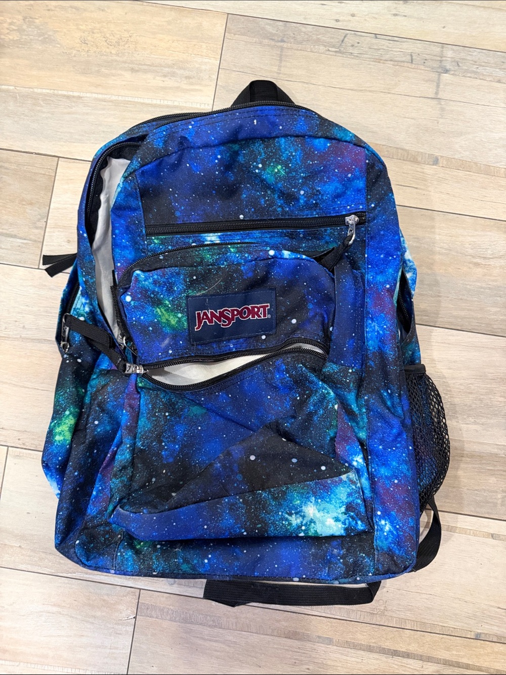 Jansport Galaxy Print Backpack in Blue and Black